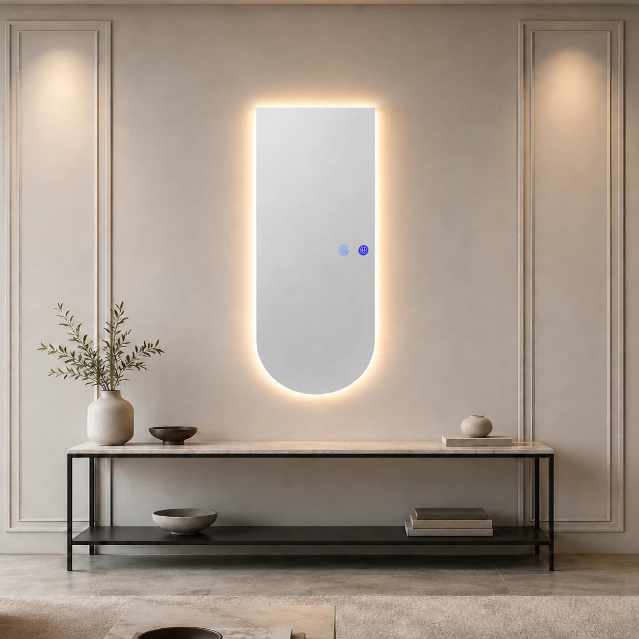 Огледало с LED осветление и функция против изпотяване Краун-65x145cm
