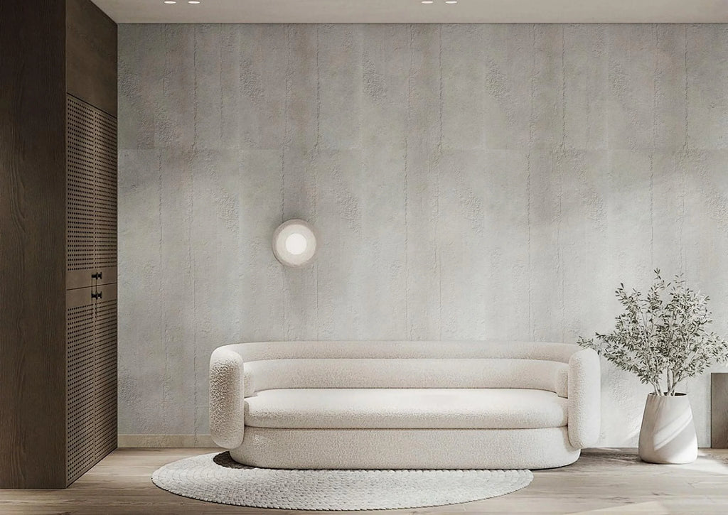 Стенен панел Wood concrete board medium grey 113*295см