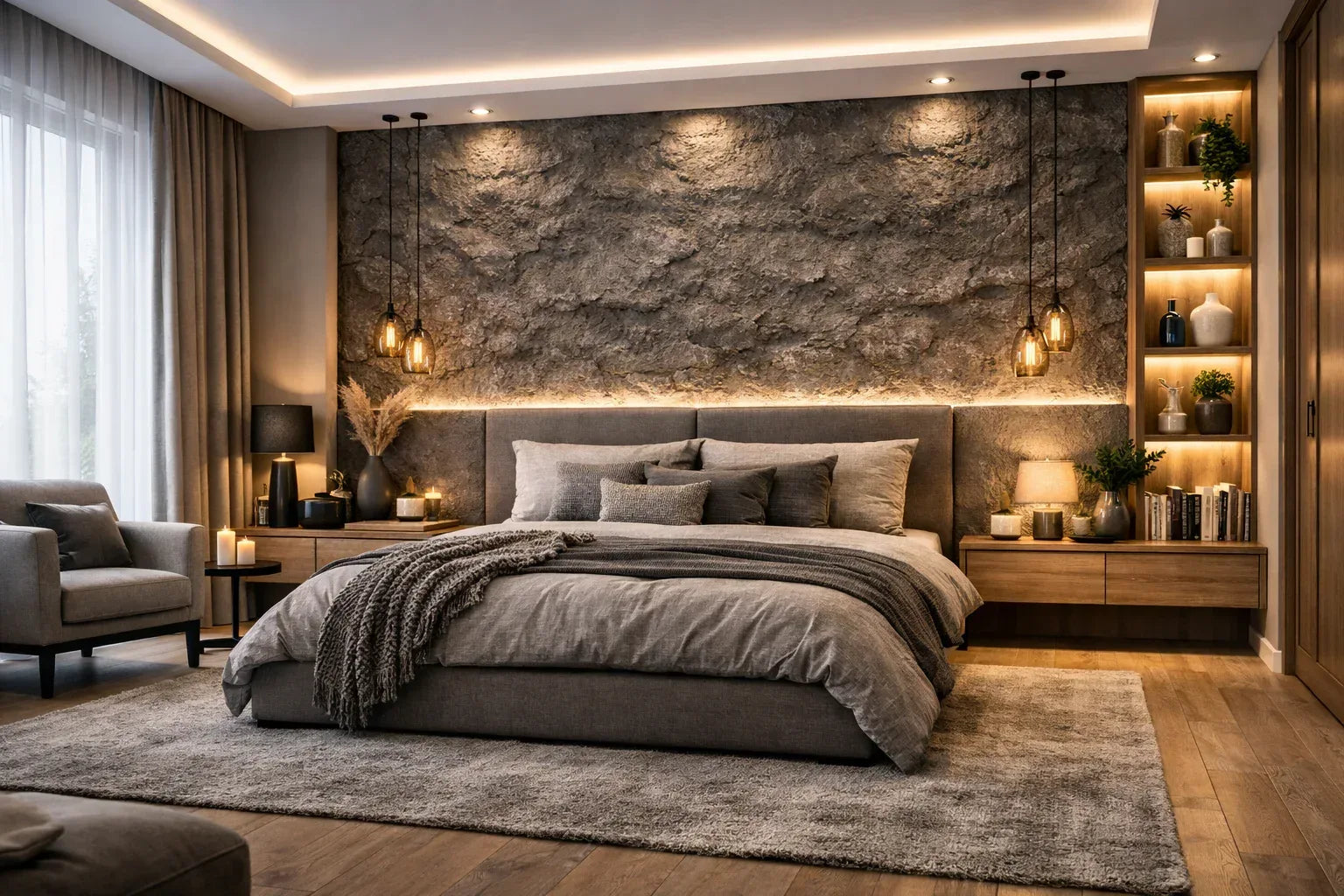 Стенен панел Rough granite в сиво 22048 60*120см - DEKOR LUX STUDIO