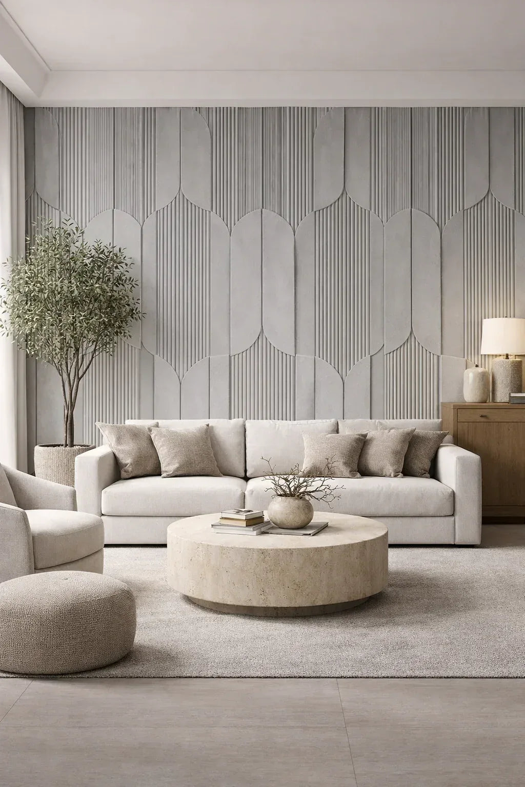 Стенен 3D панел E16 Light Cement - DEKOR LUX STUDIO