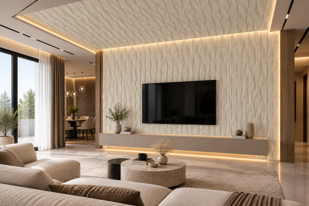 Стенен 3Д панел E10 Hanyu White