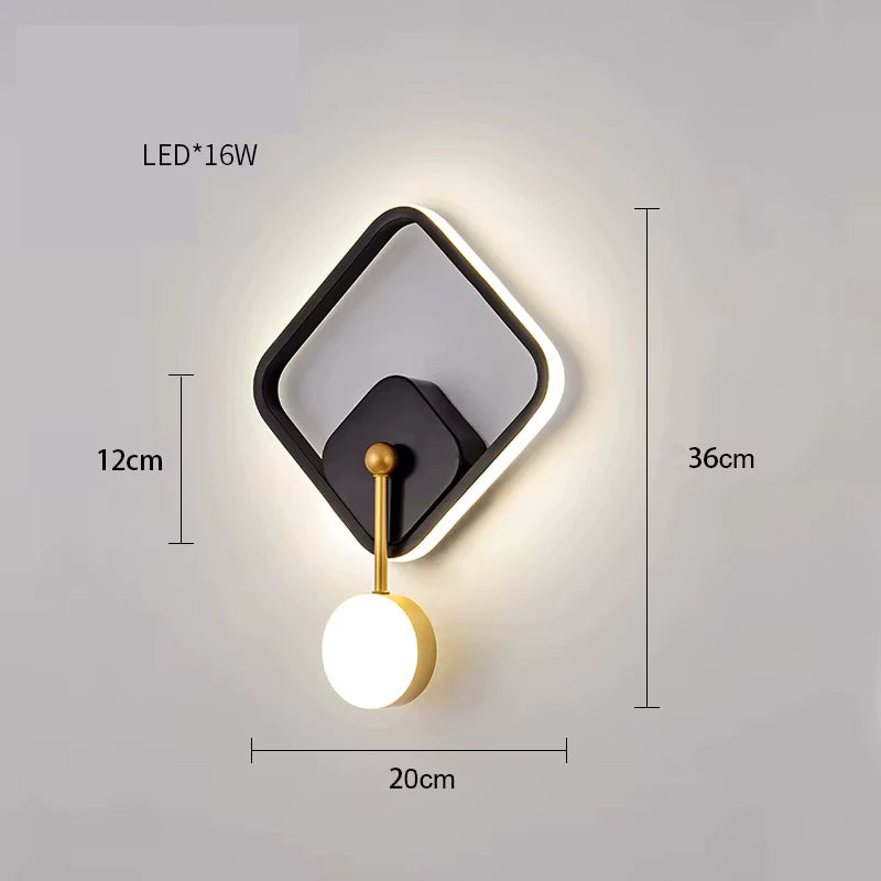 LED Стенна лампа Зара- Черен
